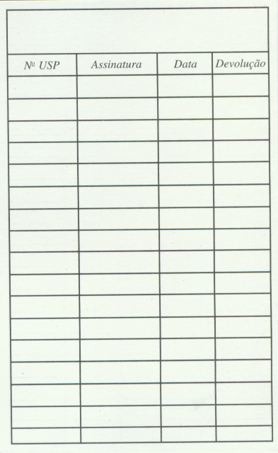 Formulário para empréstimo - verso